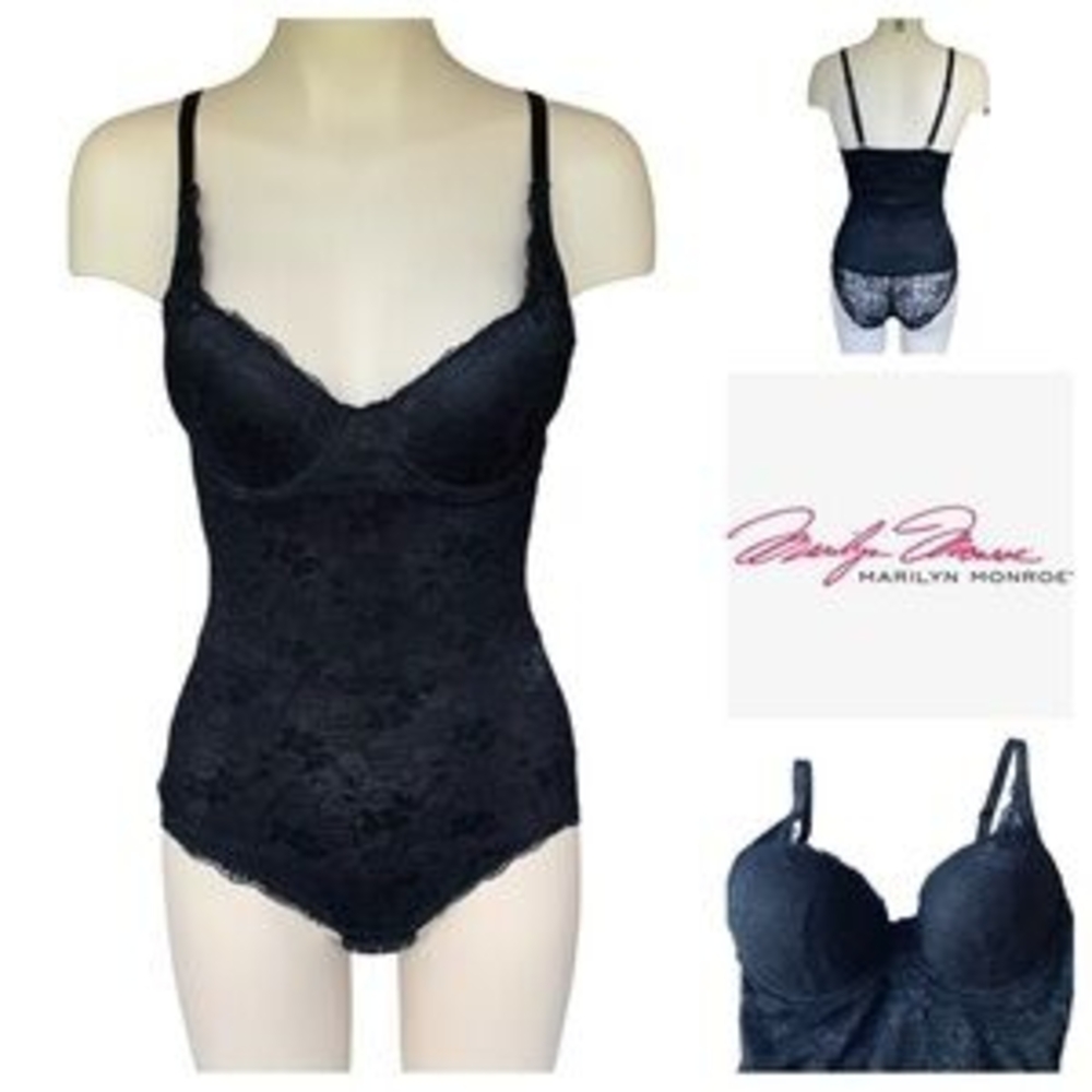 Marilyn Monroe Black Lace Bodysuit Size Large